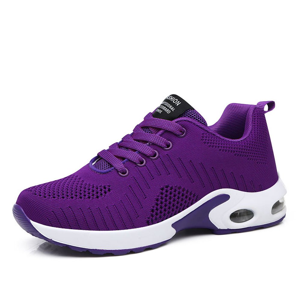 FLARUT Running Shoes Womens Lightweight Fashion?Soprt Sneakers Casual Walking Athletic Non Slip(Purple, EU42)