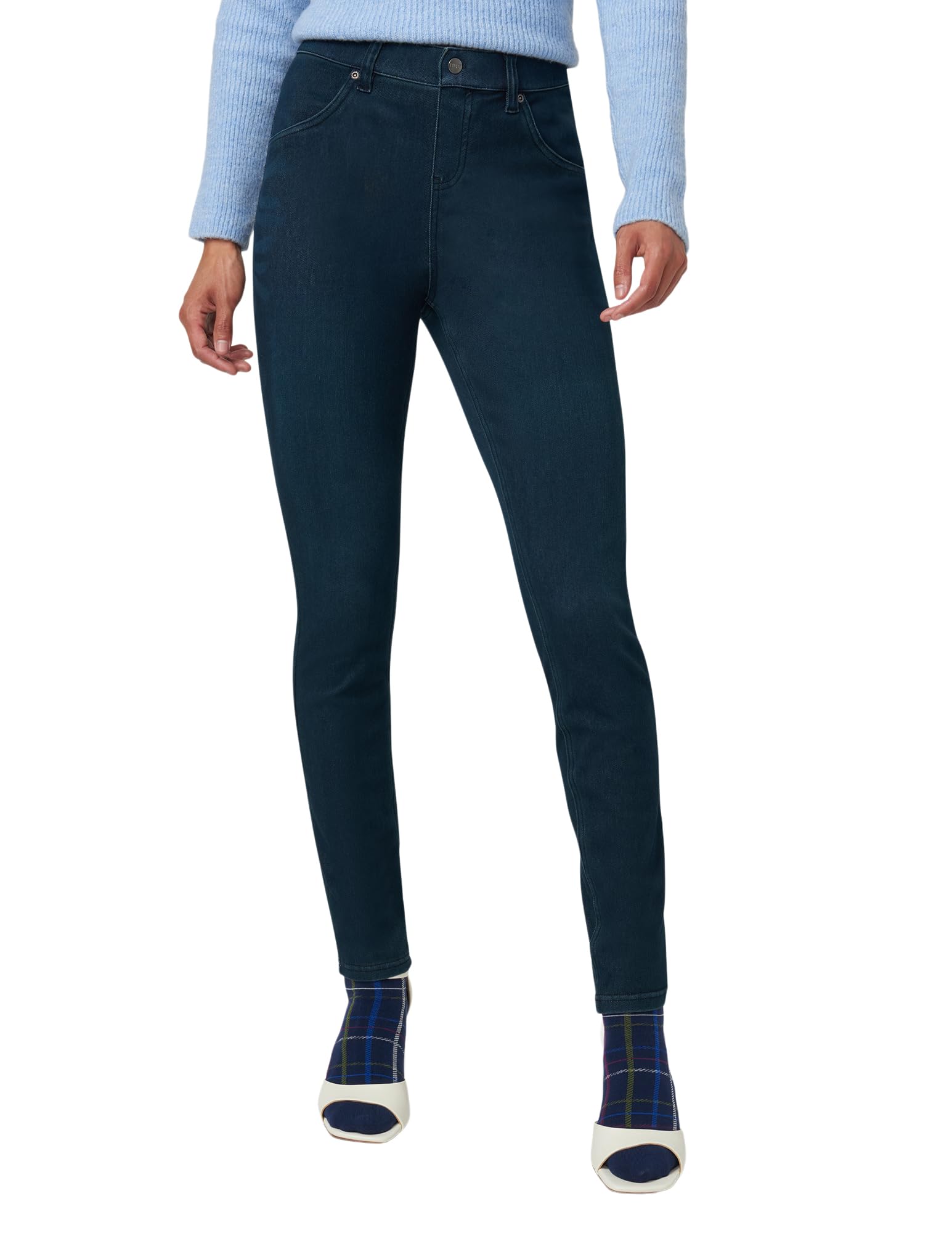 Hue Women's Ultra Soft High Waist Denim Leggings Sockshosiery, -black Indigo Wash, Medium