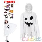 Cloudkids Girls Halloween Costumes Ghost Scary Fancy Dress 7-9 Years