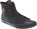 Harley-Davidson Men's Baxter Leather Motorcycle Casual Sneaker, Black/Orange, 8.5