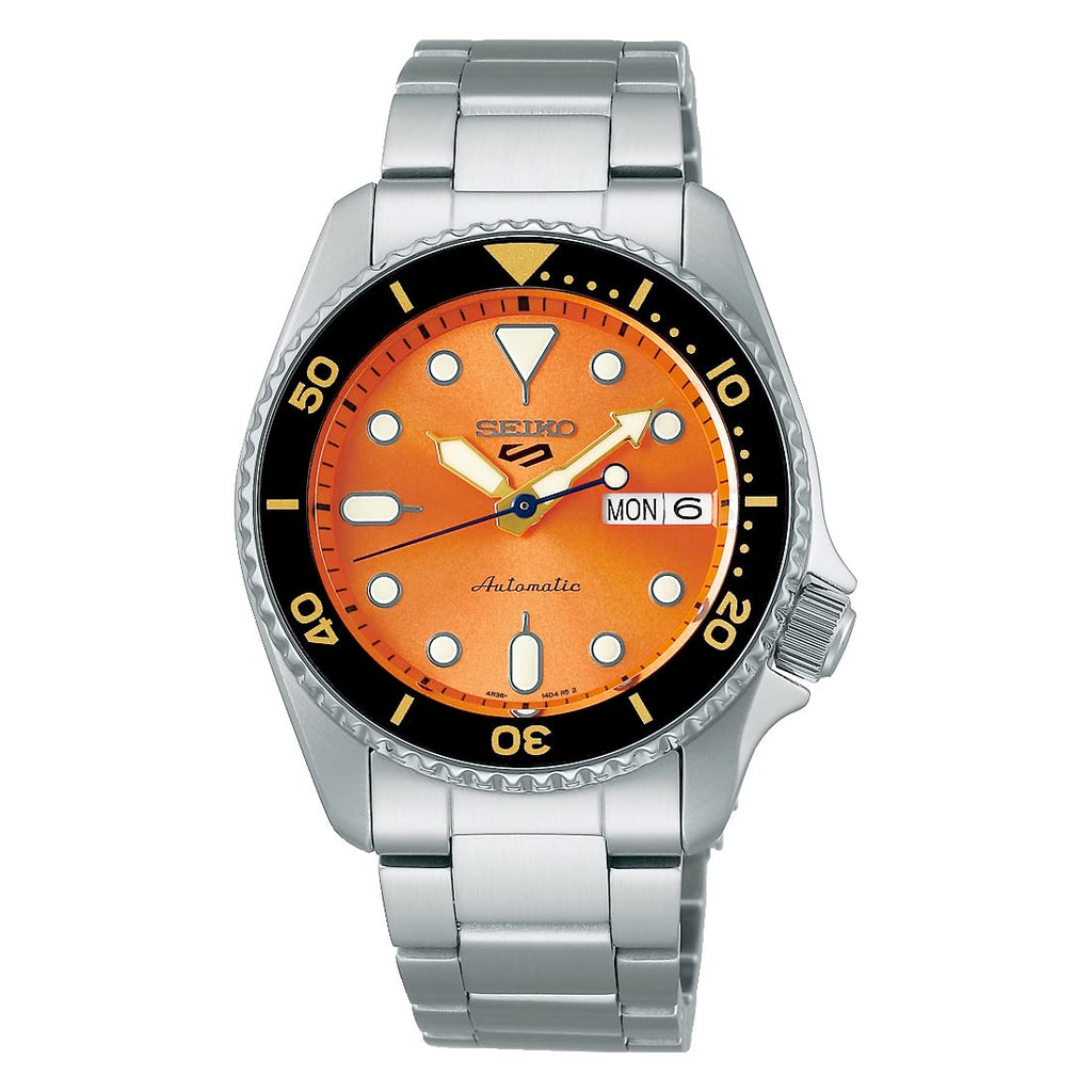 Seiko 5 Sports SKX Style Midi Orange Dial Automatic SRPK35K1 100M Men's Watch