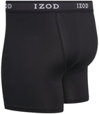 IZOD Men's Underwear - Performance Boxer Briefs with Mesh Functional Fly (5 Pack), Size Large, Black/Magnet/Black/Magnet/Black