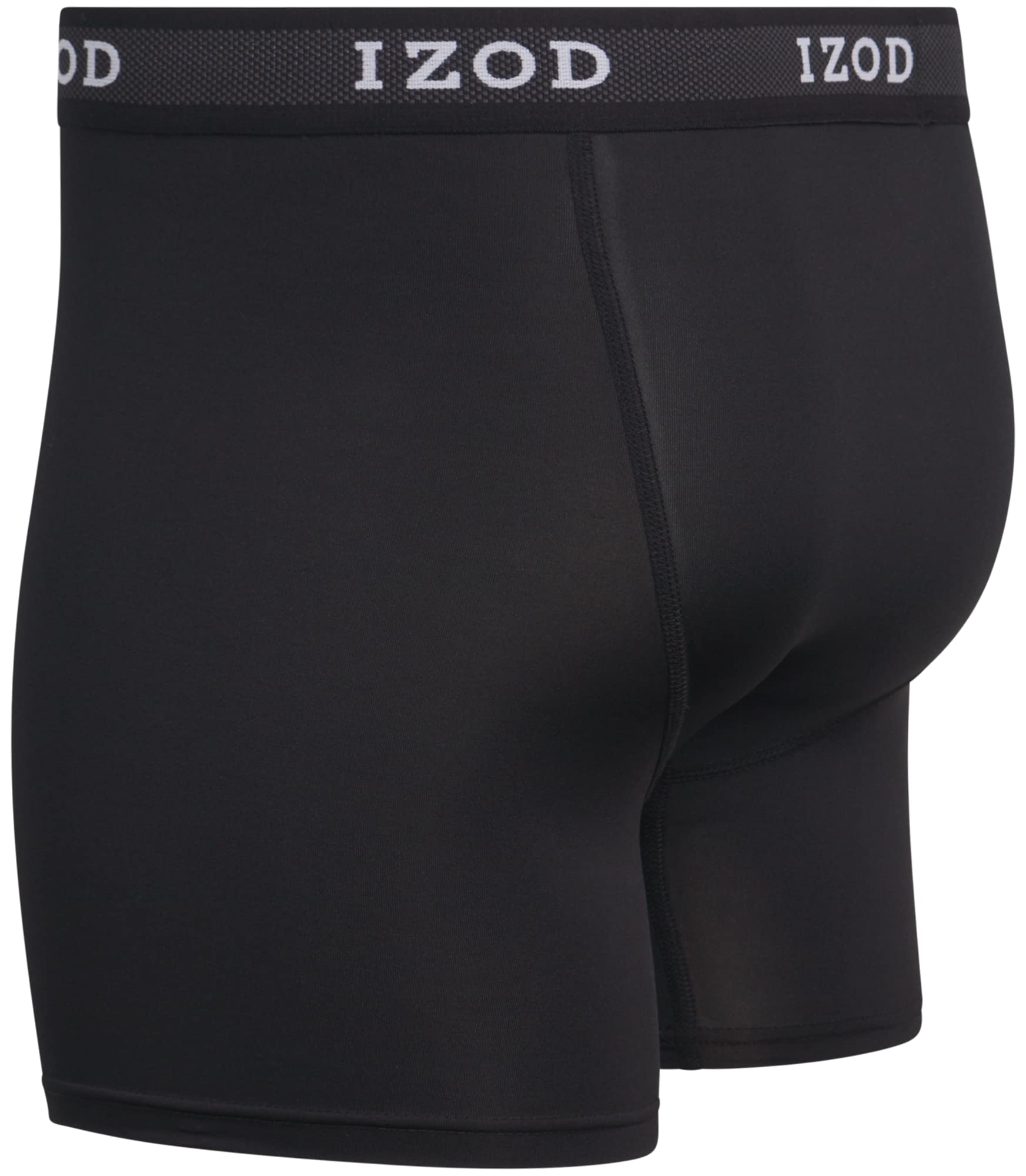 IZOD Men's Underwear - Performance Boxer Briefs with Mesh Functional Fly (5 Pack), Size Large, Black/Magnet/Black/Magnet/Black