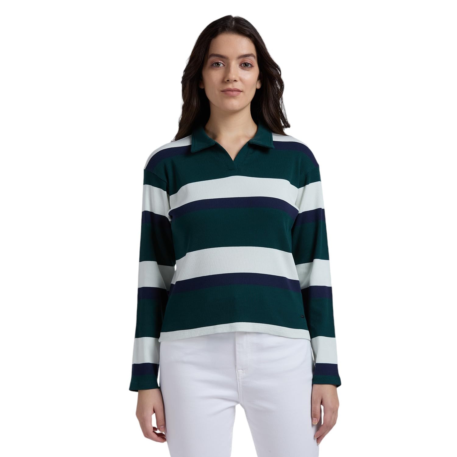 Green Stripes Full Sleeve T-Shirt