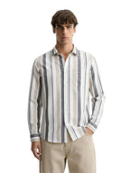 The Indian Garage Co Mens Slim Fit Striped Cutaway Collar Long Sleeves Shirt