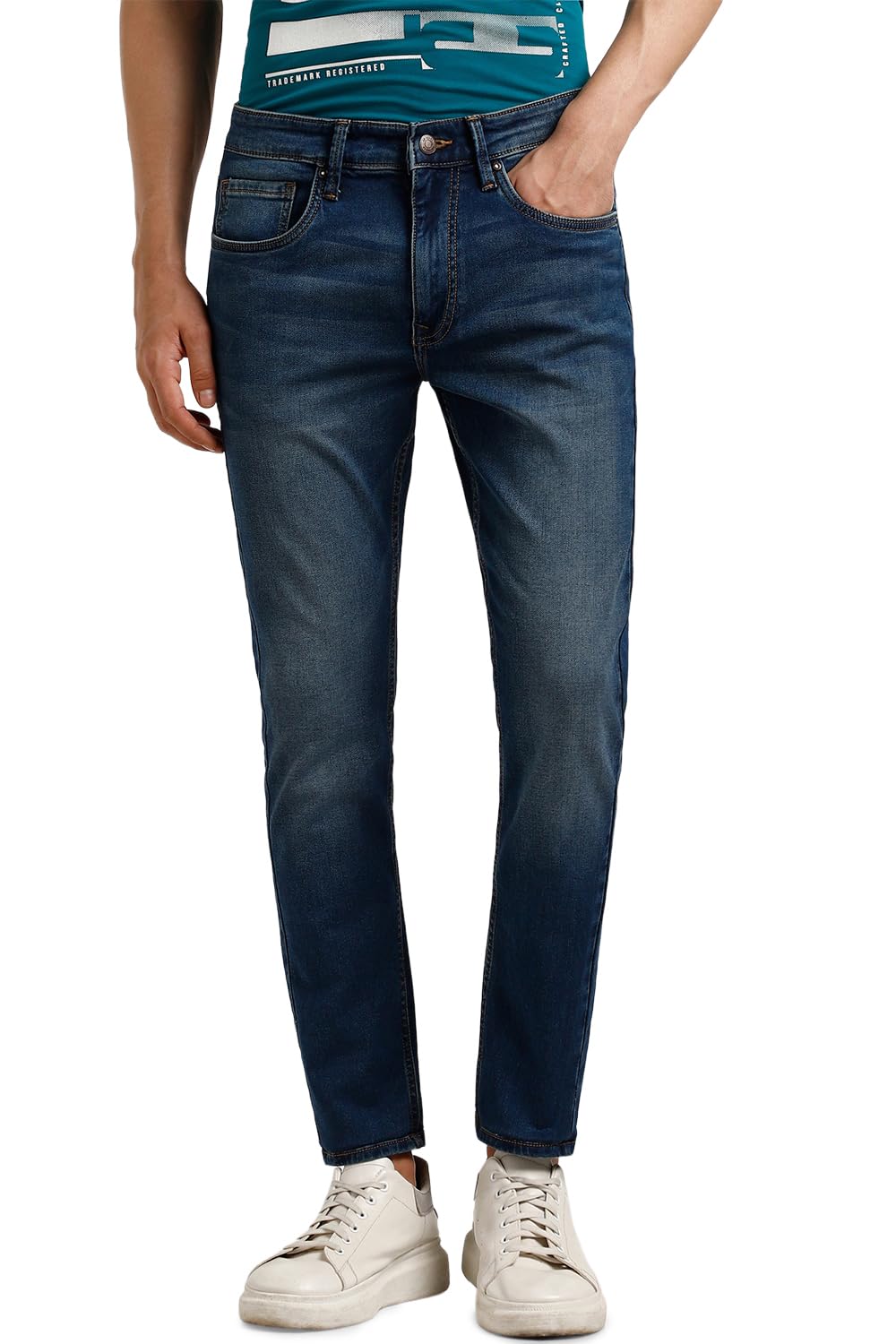 Men Navy Light Super Slim Fit Jeans