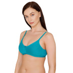 Zivame Womens Polyester Double Layered Wire Free 34Th Coverage Bra Blue