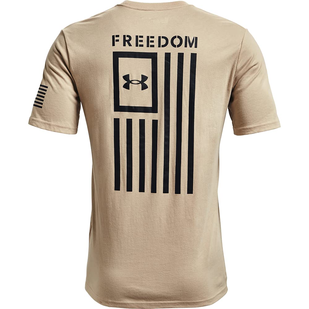 Under Armour Men's New Freedom Flag T-Shirt, Desert Sand (290)/Black, Small