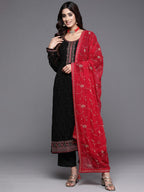 Libas Womens Georgette Kurta Sets (48085_Black