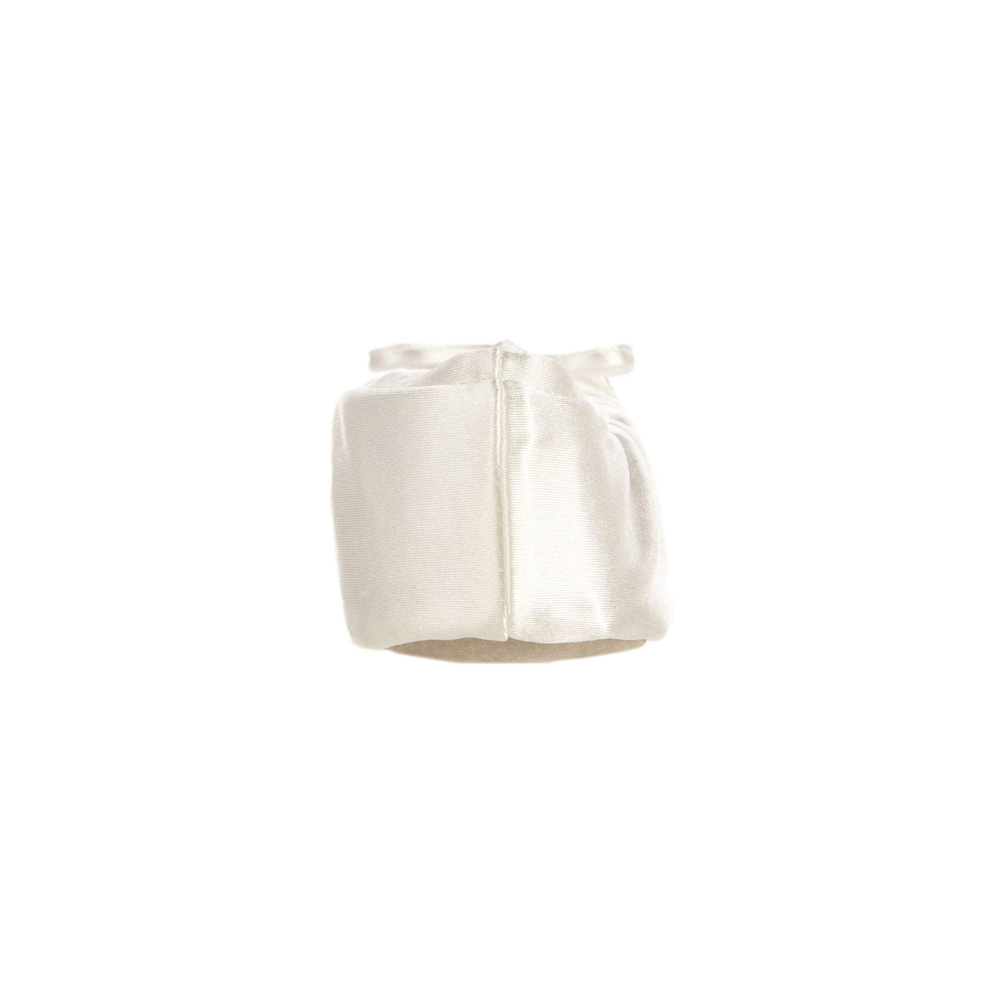 isotoner womens Satin Ballerina Slippers With Embroidered Pearl Ballet Flat, White, 6.5-7.5 US