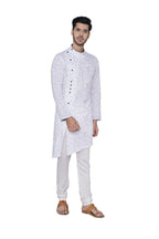 Manyavar MenS Silk Blend Regular Kurta (Ml11904_Light Cream_S)