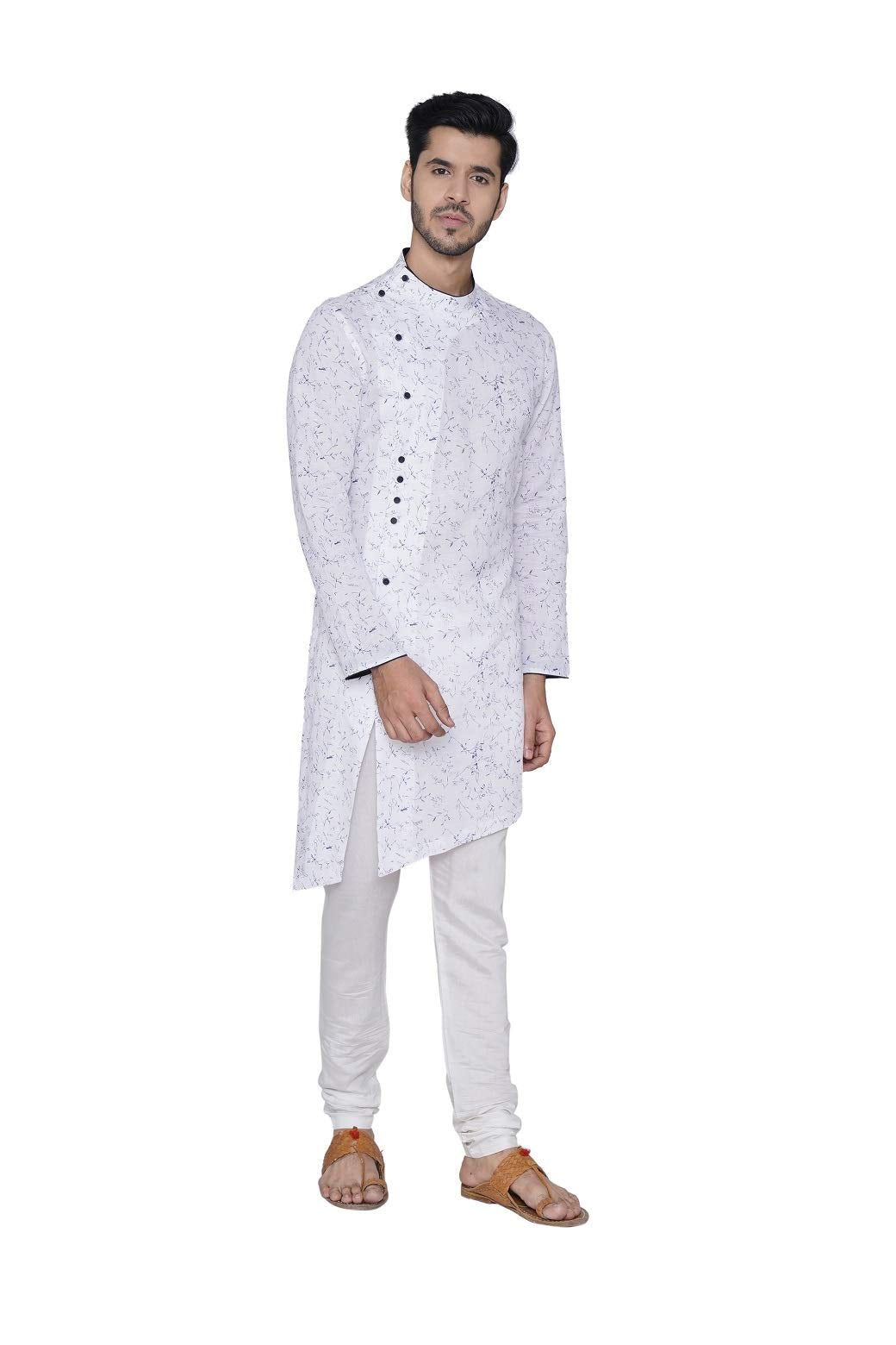 Manyavar MenS Silk Blend Regular Kurta (Ml11904_Light Cream_S)