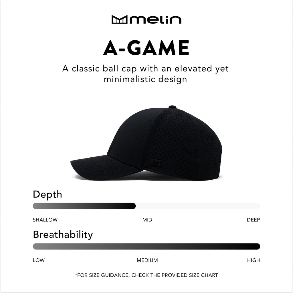 melin A-Game Hydro, Heather Ocean, Mens Performance Snapback Hats, Water-Resistant Fitted Baseball Caps for Men & Women, Golf, R