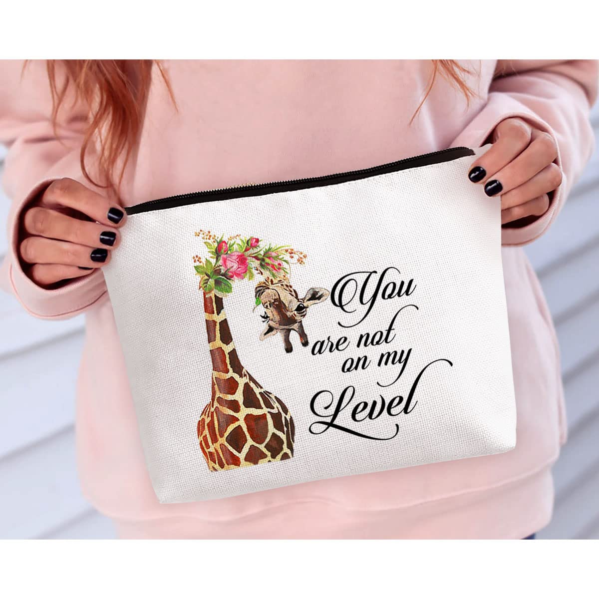 BiuNiuring Giraffe Gifts for Women, Giraffe Gifts for Giraffe Lovers, Funny Giraffe Makeup Bag, Cosmetic Bag, You Are Not on My