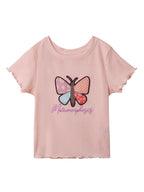 The Souled Store Metamorphosis Young Girls Round Neck Multicolor Graphic Printed Cotton T-Shirts