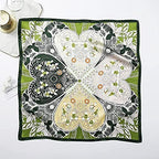 PoeticEHome 100% Real Mulberry Silk Women Small Square Neck Scarfs 21 Lightweight Neckerchief Printed Headscarf Gift Packed (X2