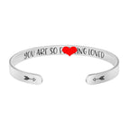 Friend Gift for Women Encouragement Birthday Christmas Cuff Bracelets for Women Bestie Classmates Stainless Steel Friendship Jew