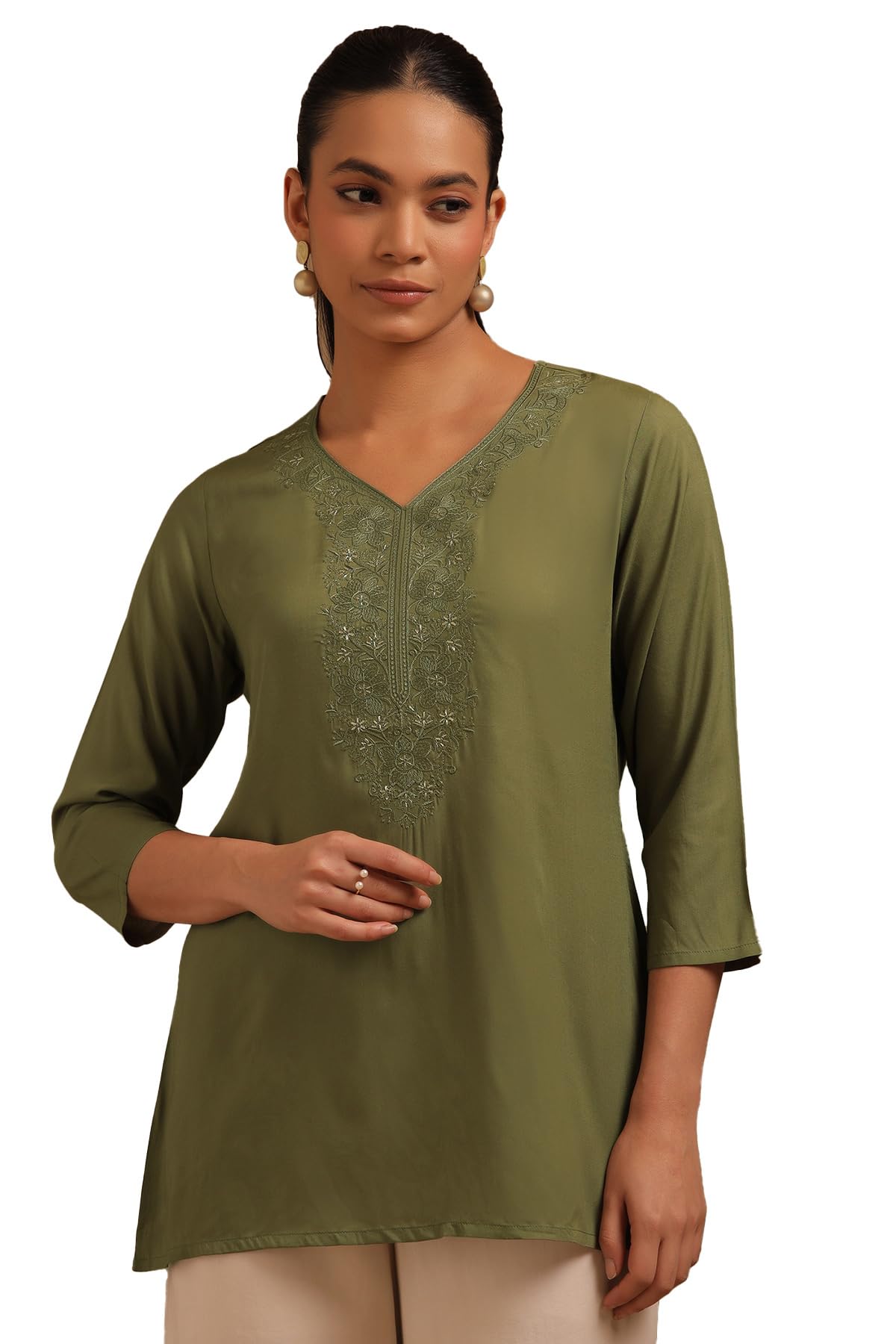 Soch Women Rayon Embroidered Tank Top
