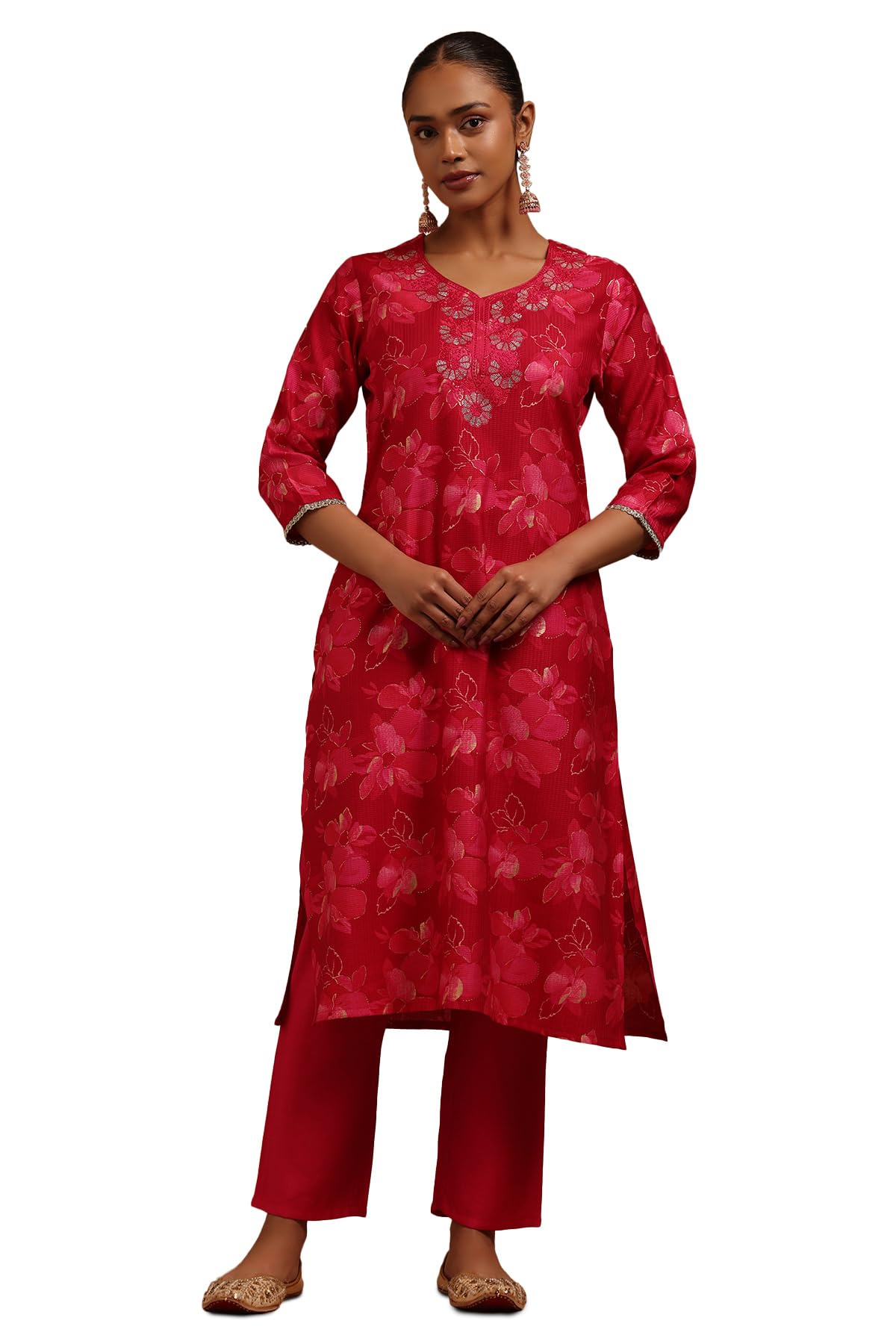 Soch Women Desert Storm Floral Embroidered Kurta Set with Zari