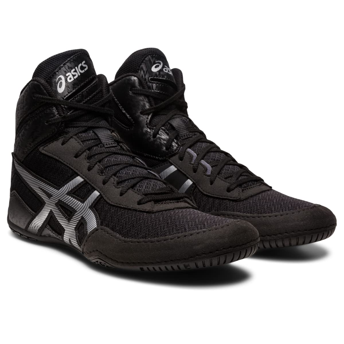ASICS Men's MATCONTROL 3 Wrestling Shoes, 9.5, Black/Pure Silver