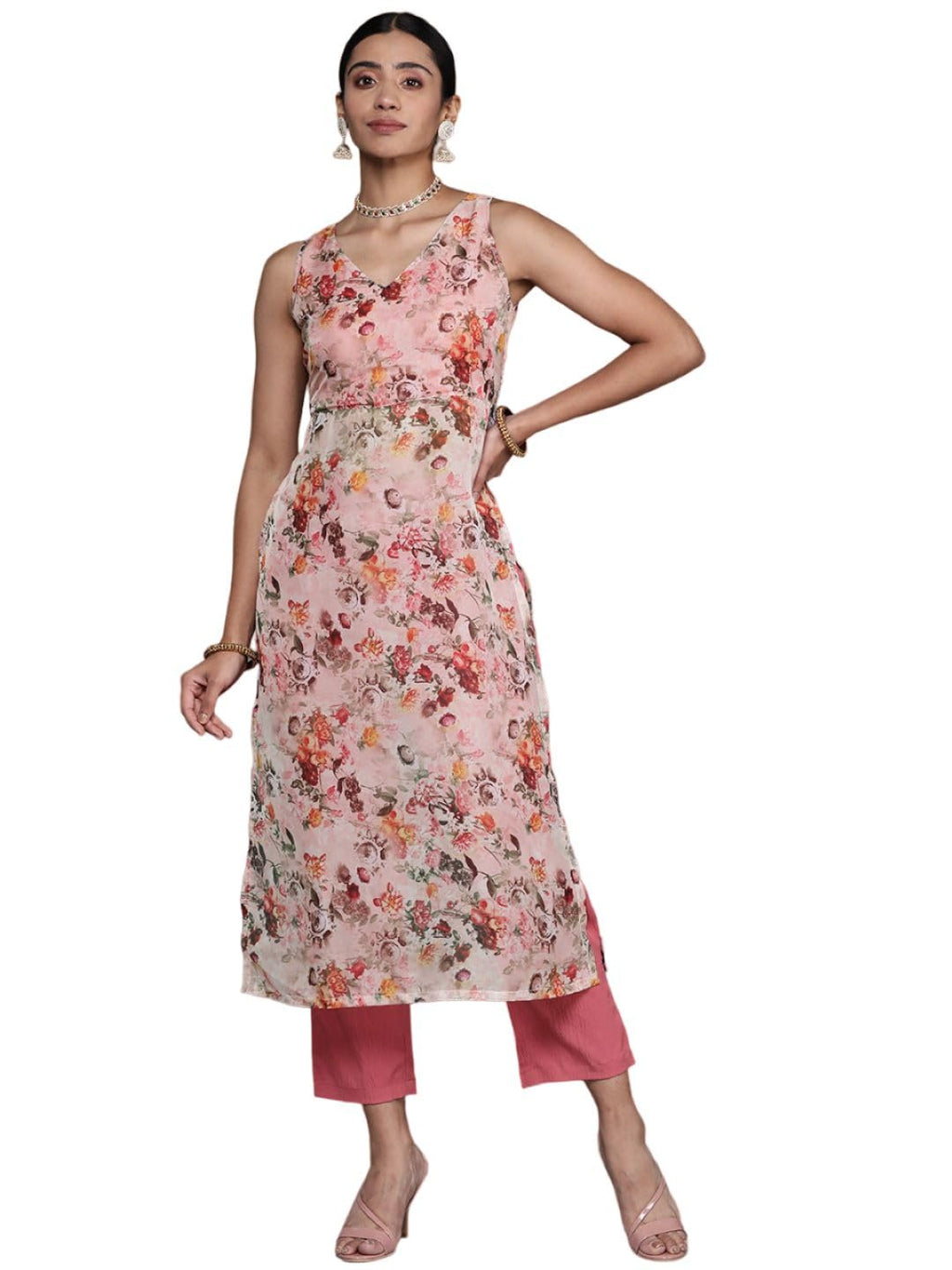 Varanga Women'S Silk Blend Regular Kurta Set (Nv_Vset21115_Beige