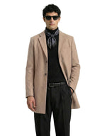 The Indian Garage Co Mens Regular Solid Notch Collar Long Sleeves Trench Coat Sweater