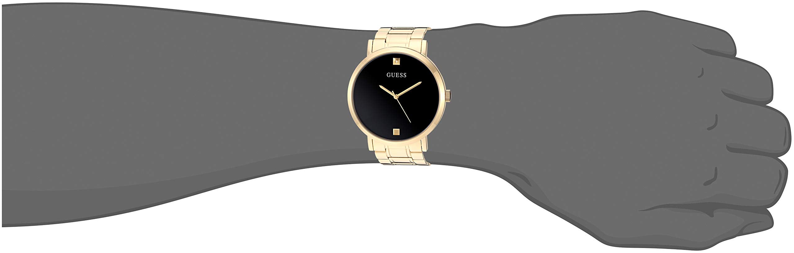 GUESS Men Analog Quartz Watch with Stainless Steel Strap, Gold-Tone/Black, 21.8 (Model: U1315G2)