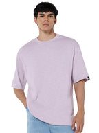 Bewakoof Air 1.0 Mens Solid Oversized Fit Half Sleeve Round Neck Cotton Slub T-Shirt_657438_Purple_XL