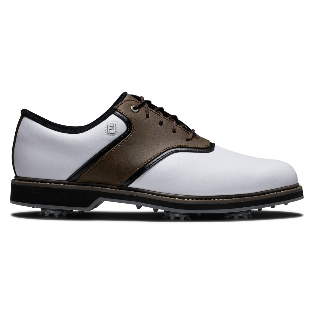 FootJoy Men's FJ Originals Golf Shoe, White/Brown, 10