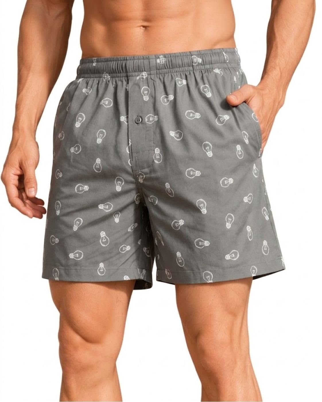THE FEBZA Men Cotton Boxers | Comfortable Printed Boxer Shorts for Men | Soft Breathable Lounge Boxers | Elastic Waist Relaxed F 3