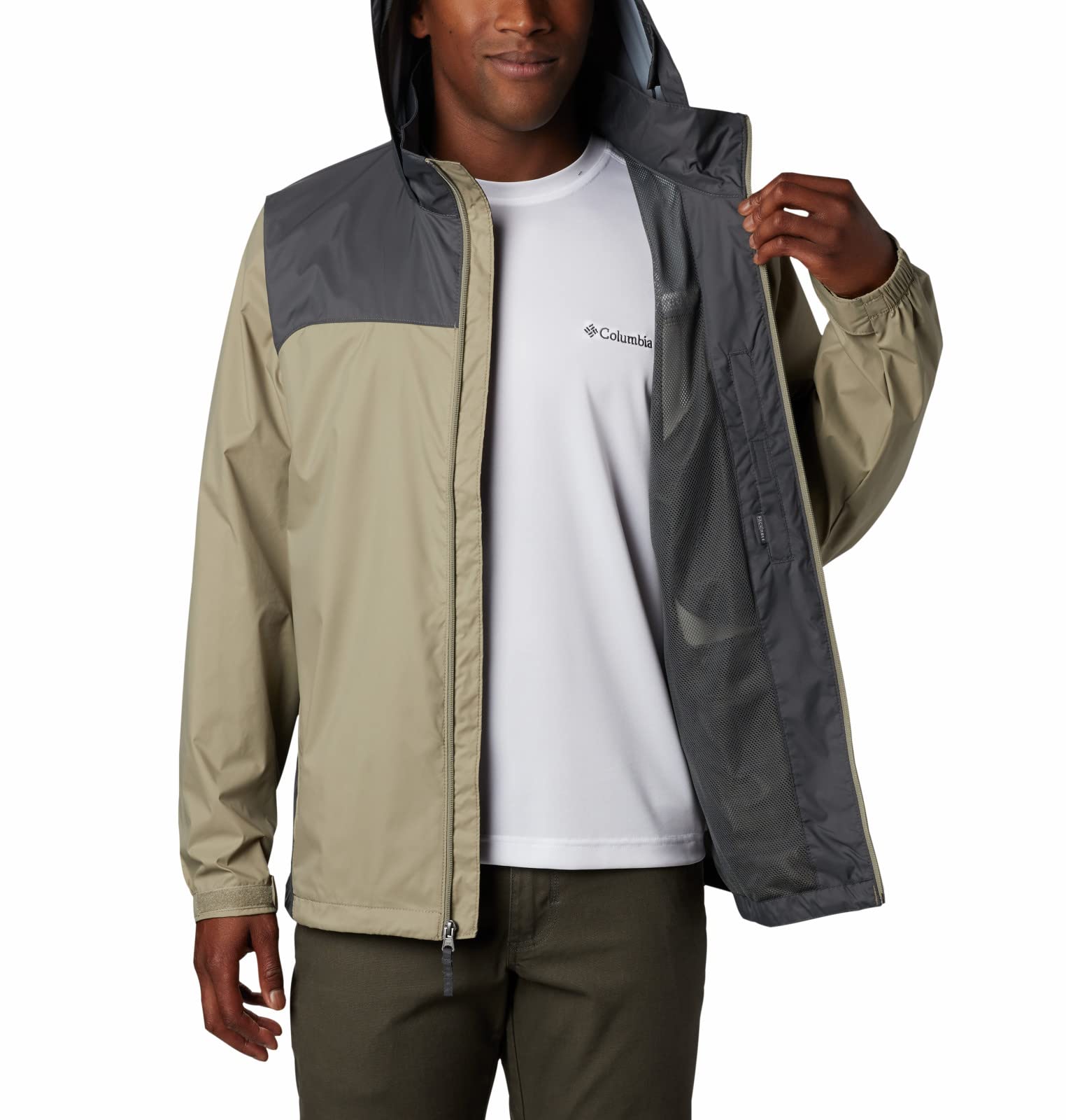 Columbia Men's Glennaker Lake Rain Jacket, Tusk/Grill, XX-Large