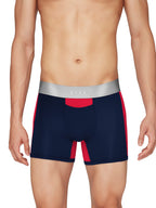 XYXX Mens Underwear Dualist IntelliSoft Antimicrobial Micro Modal Trunk Pack of 2 (Navigate & Black Iris ; Black Iris & Tango R