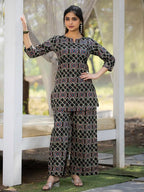 Tee Projekt Cotton Ethnic Wear Co Ord Set For Women | Co Ord Set For Women Stylish Black