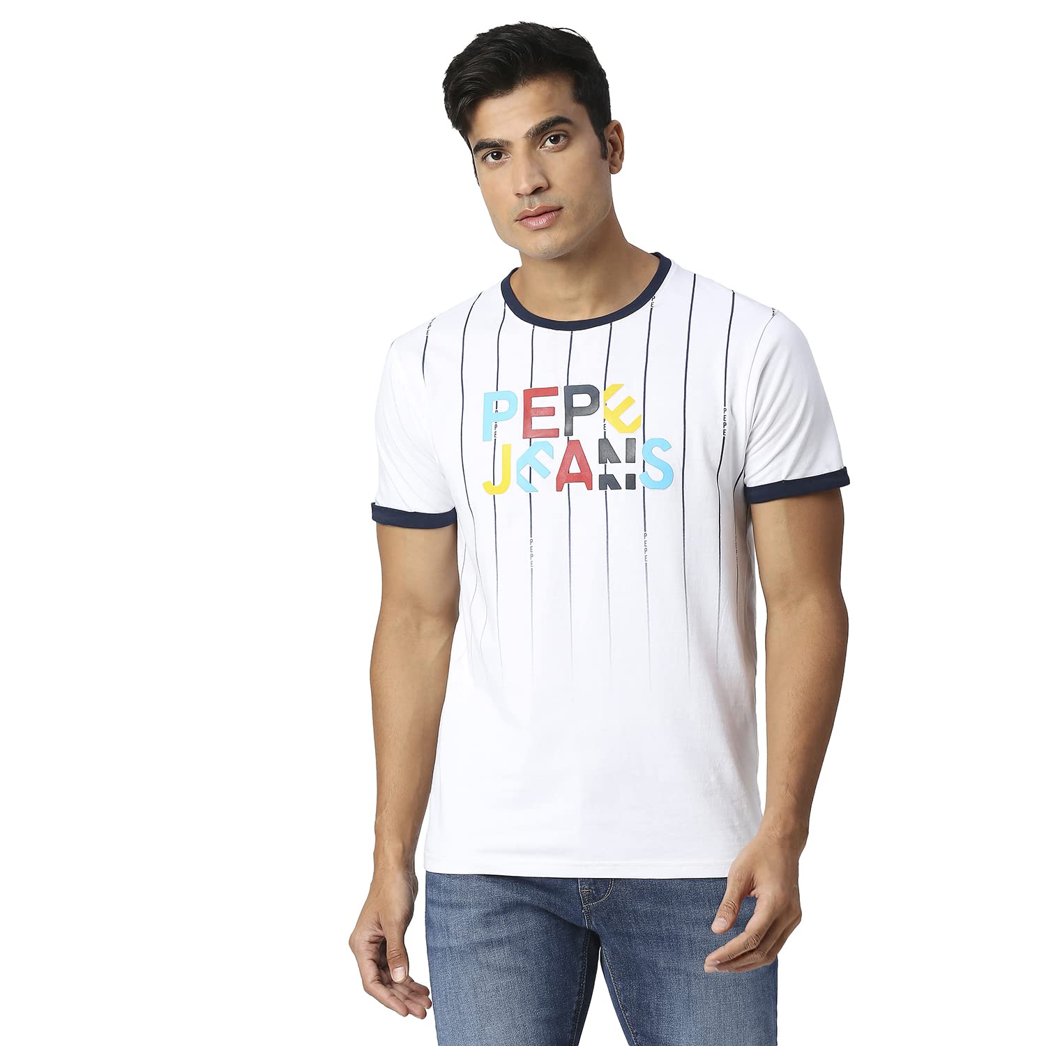 Pepe Jeans MenS Slim Fit T-Shirt (Pm509041800M_White