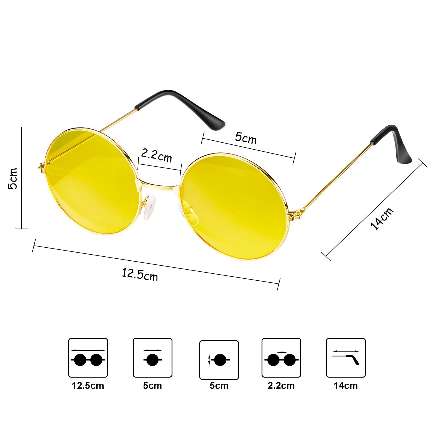 Frienda 24 Pieces Hippie Costume Accessories Set 60s 70s Party Decorations Hippie Includes Boho Peace Sign Necklaces Daisy Sunfl