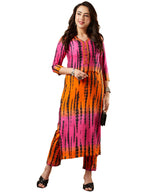 ANNI DESIGNER Womens Cotton Blend Straight Printed Kurta with Pant Set (TEERTH Multi-NW_S_Multi_Small) Multicolour