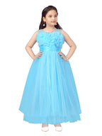 Aarika Girls Nylon Classic Maxi Dress (G-16551_Firozi