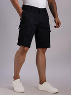 Thomas Scott Mens | Solid | Mid Rise | Light Weight | 4 Pockets | Lenin Blend | Casual | Chino | Shorts for Men (TSS123_Black_3