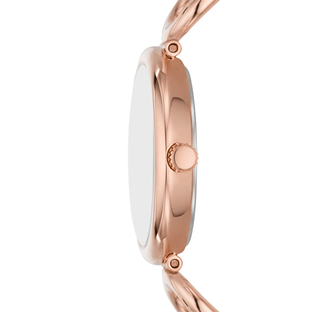 Fossil Women's Carlie Quartz Stainless Steel Three-Hand Watch, Color: Rose Gold (Model: ES5273)