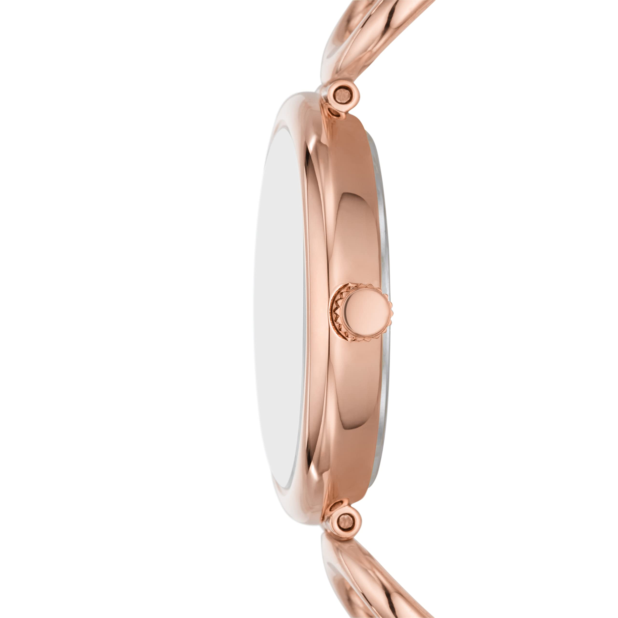 Fossil Women's Carlie Quartz Stainless Steel Three-Hand Watch, Color: Rose Gold (Model: ES5273)