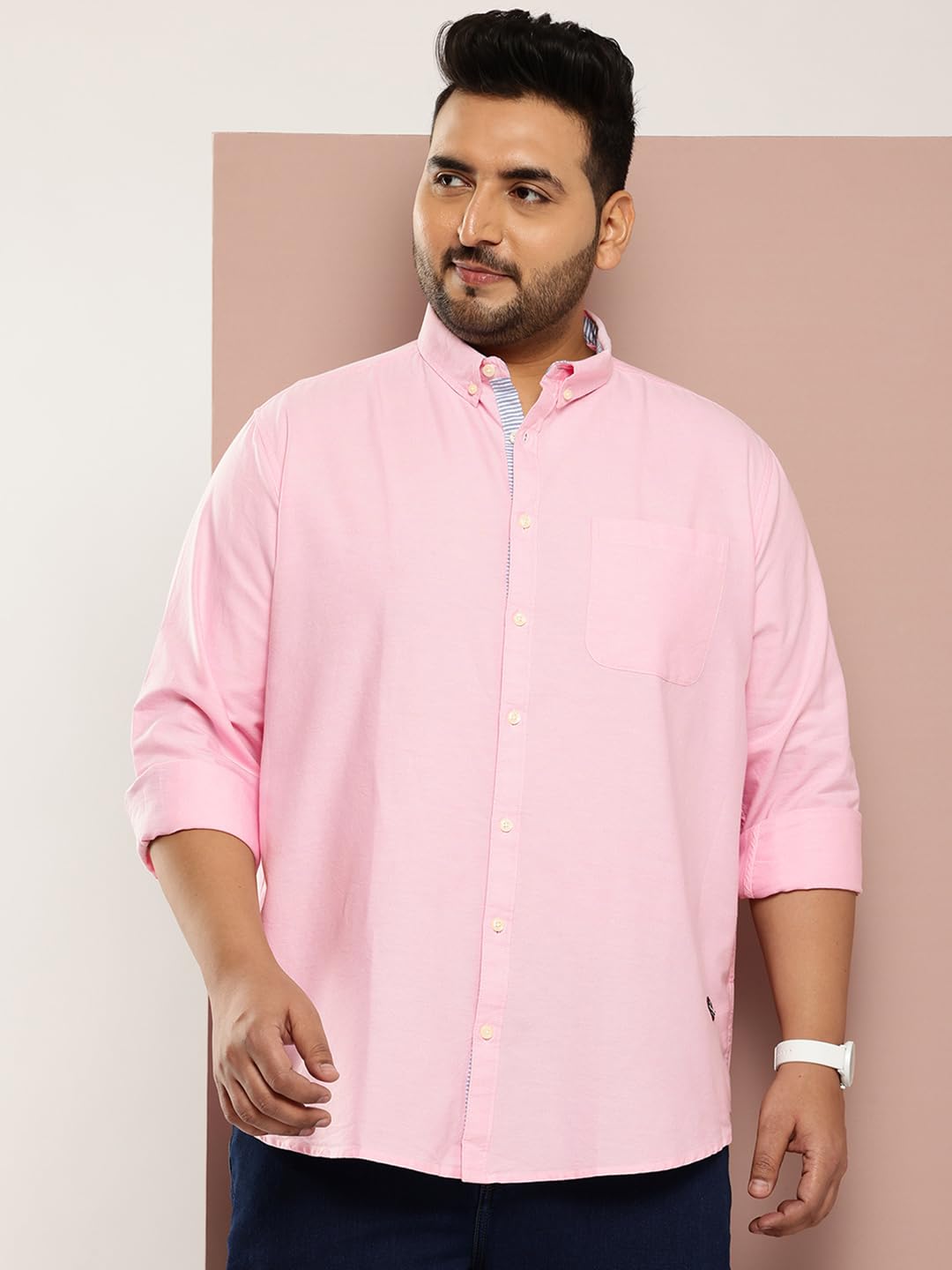 Thomas Scott Mens | Plus Size | Regular Fit | Long Sleeves | Button-Down Collar | Oxford Fabric | Casual | Shirts for Men (TS14