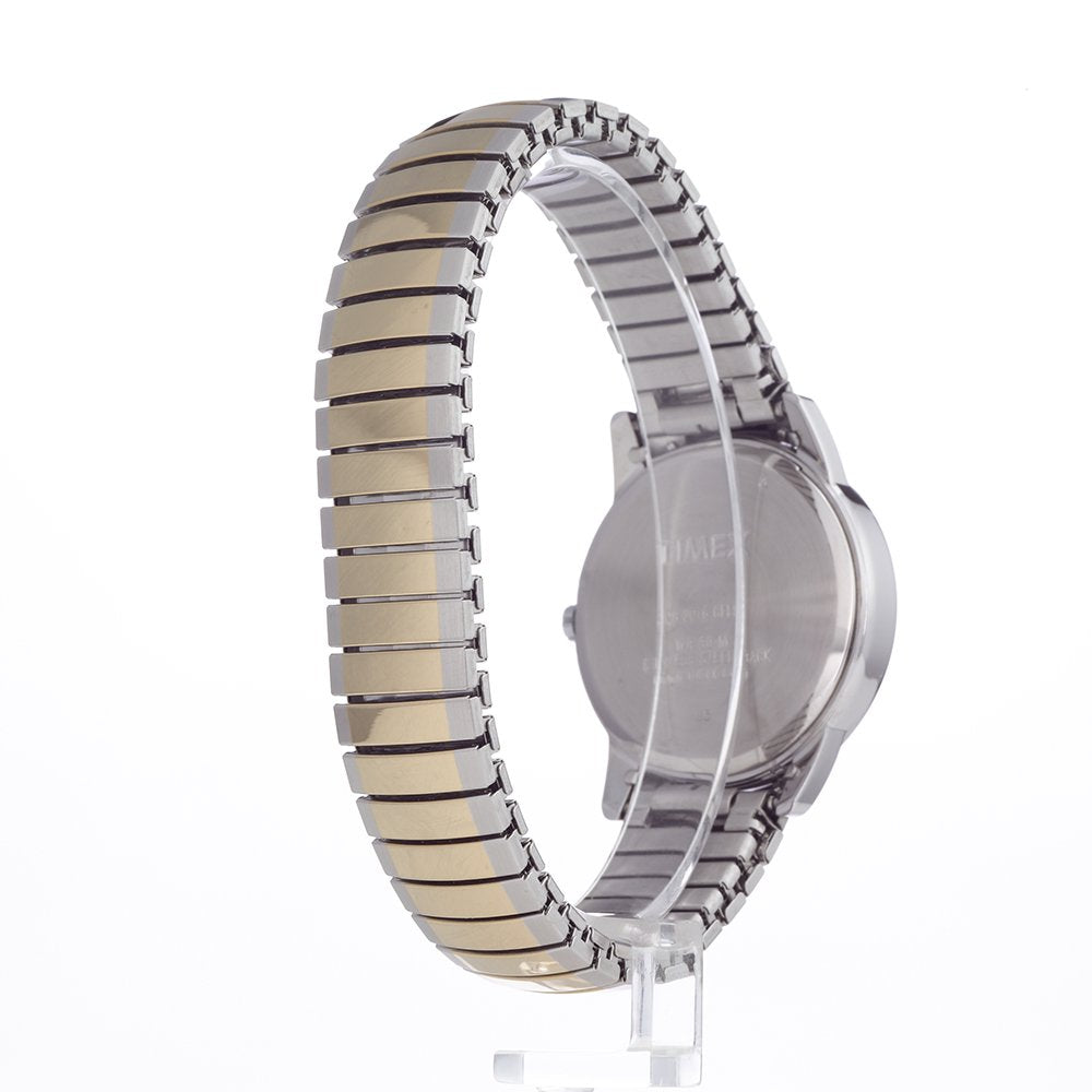 Timex Men's Easy Reader 35mm Watch - Two-Tone Case White Dial with Two-Tone Tapered Expansion Band