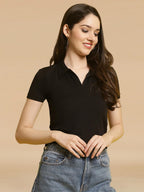 Tee Projekt Solid Stylish Casual Slim Fit Top & Tunic for Women & Girls ll College Top & T-Shirt for Women
