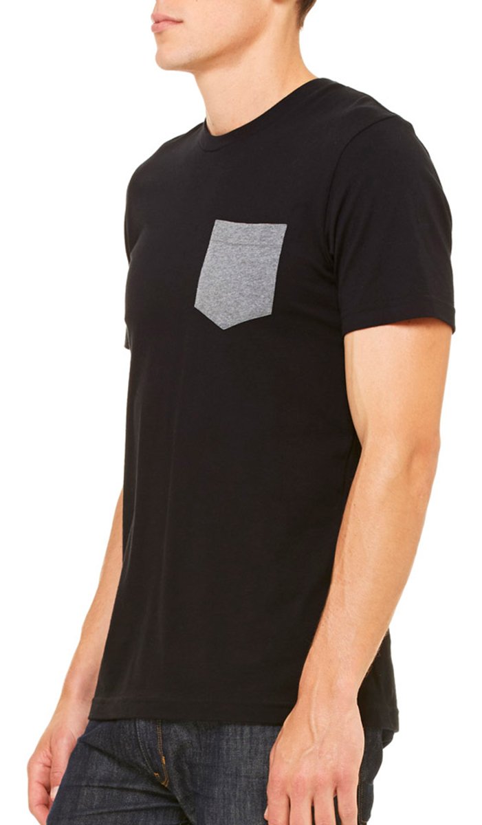 Mens Jersey Short-Sleeve Pocket T-Shirt - BLAcK - S(D0102H7W39T)