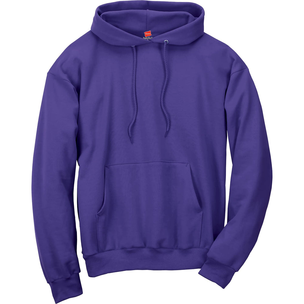 Hanes Men's Pullover EcoSmart Hooded Sweatshirt, purple, 5X Large