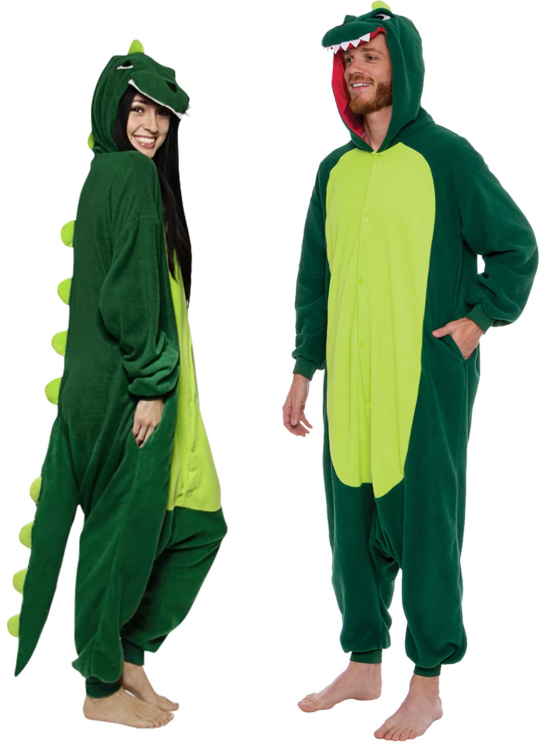 Funziez! Dinosaur Costume - Trex Cosplay - Reptile One Piece Pajama (Green, XX-Large)