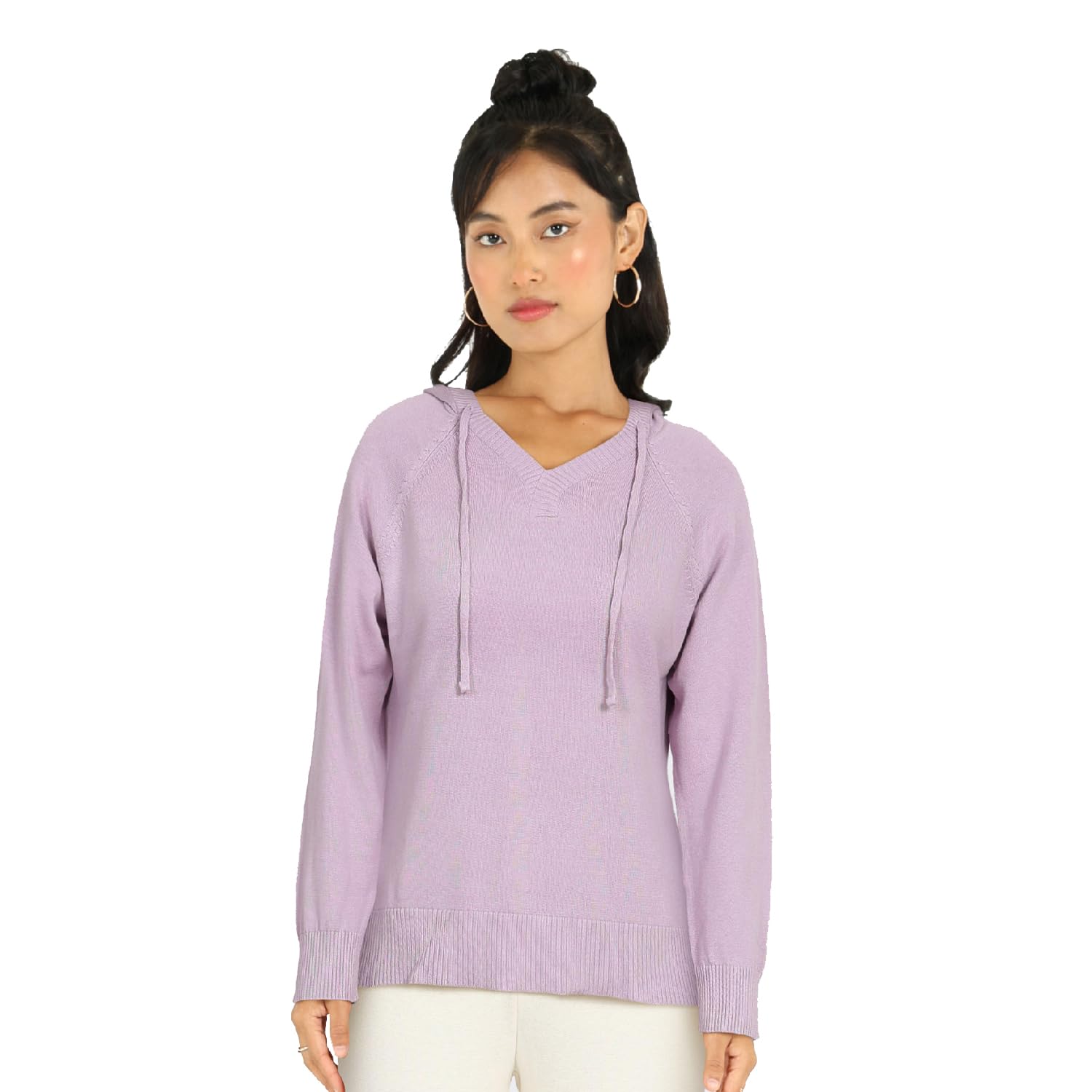 BlissClub at-Ease CottonKnit Hoodie | 100% Cotton Hoodie | Adjustable Hood | Relaxed Fit