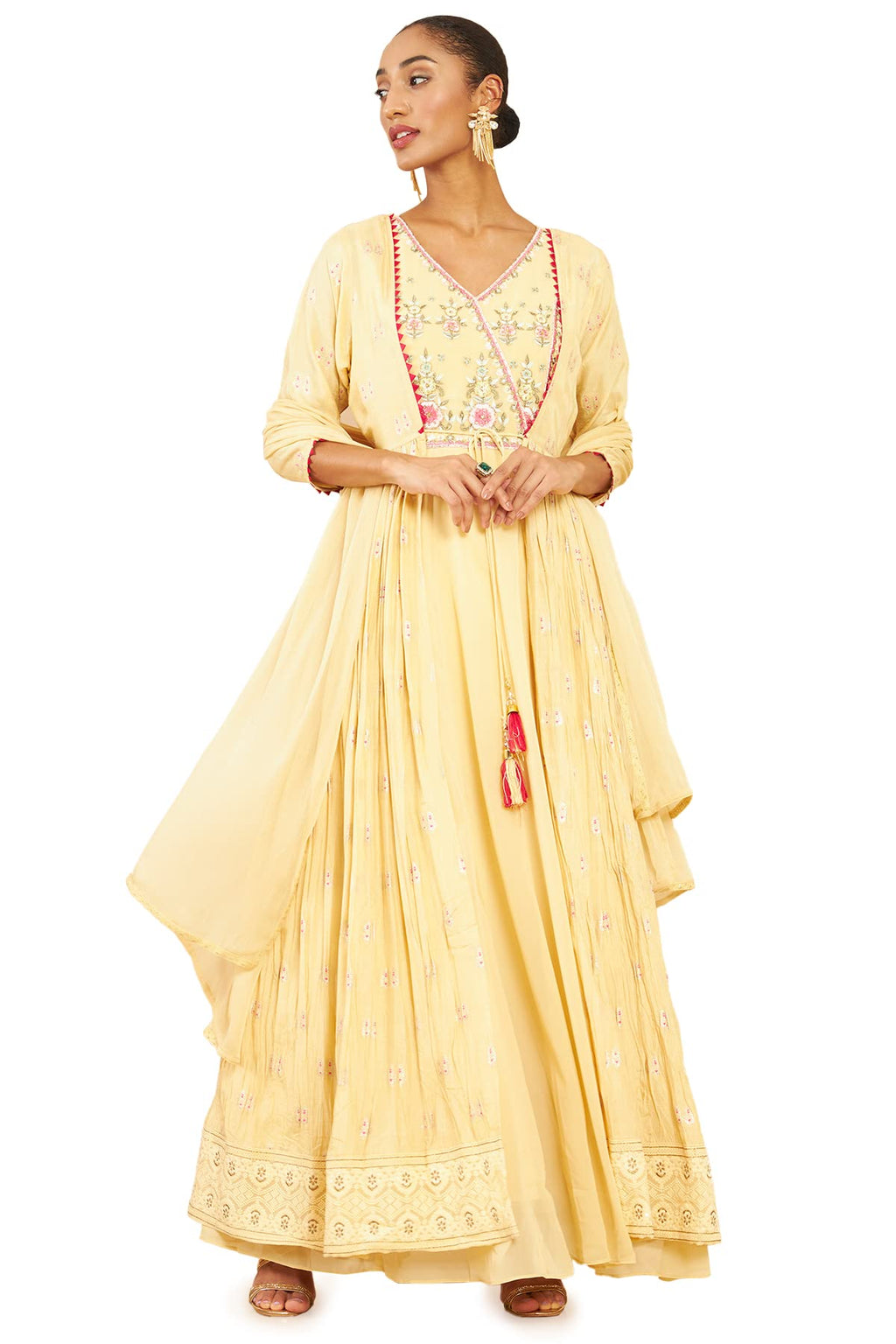 Soch Women Art Silk Embroidered Gown