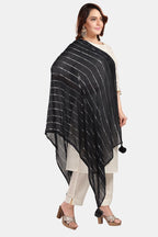 Fabme Shimmer Embellished Soft Cotton Dupatta - Pack Of 2 - Black, Red