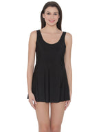 Clovia Womens Padded Swimdress with Attached Shorts - (SM0060R13_Black_XXL)